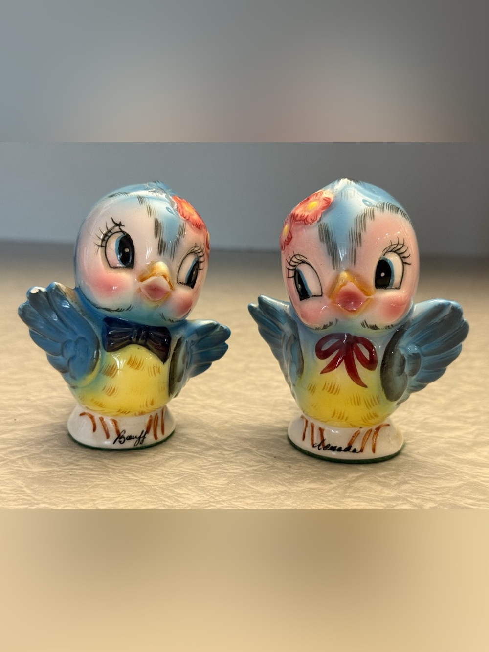 Vintage Japan Blue Birds Salt and Pepper